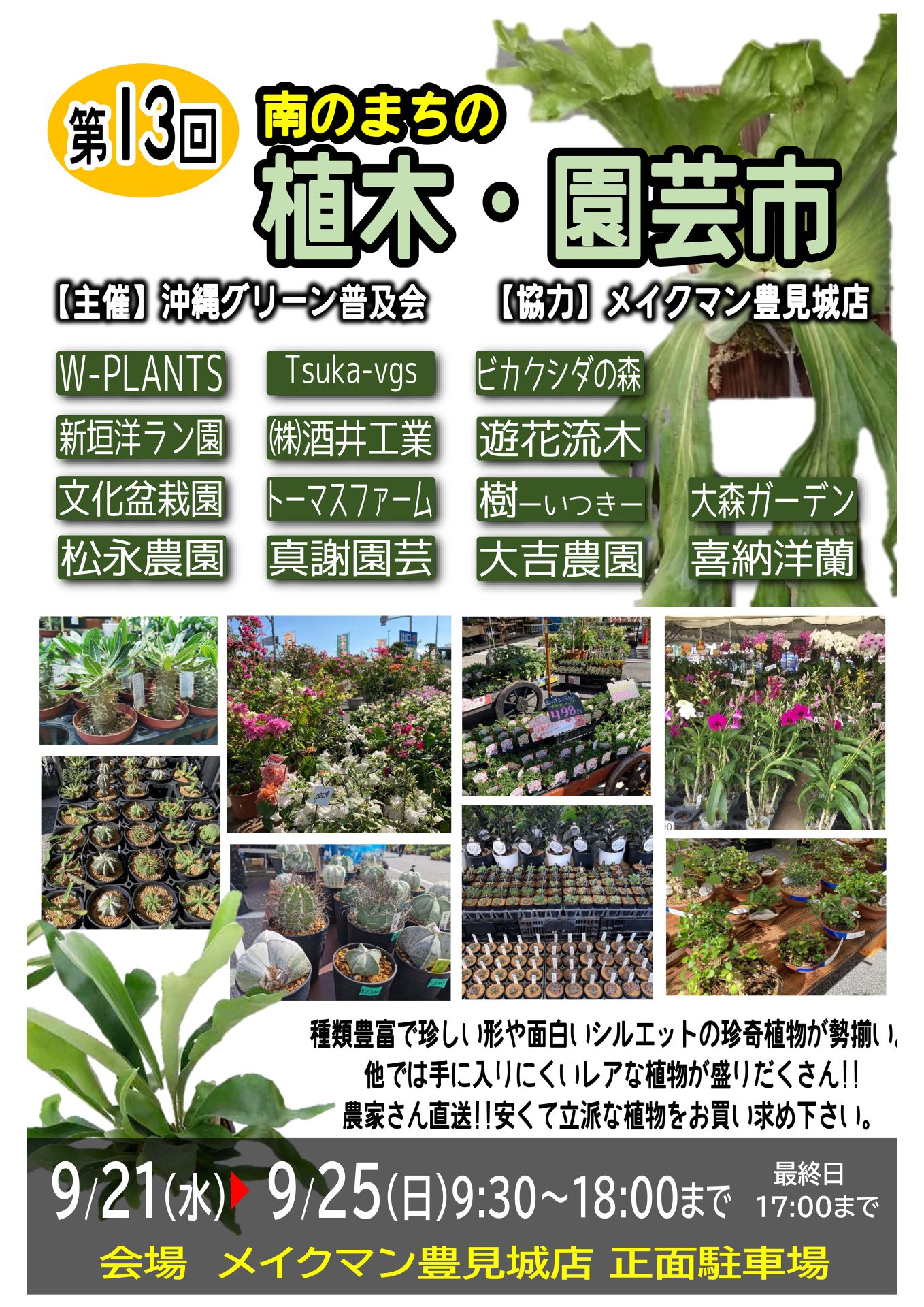 豊見城店 第13回南のまちの植木 園芸市 メイクマン